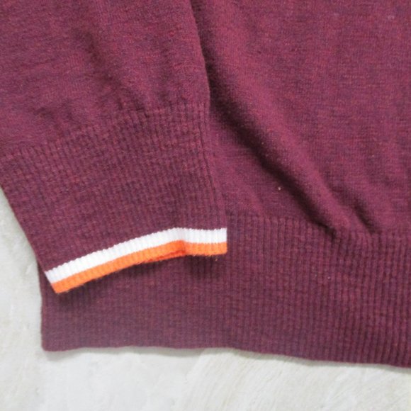 Mens V-Neck Pullover Sweater sz XLT Maroon Athletic Fit Preppy - Picture 4 of 6